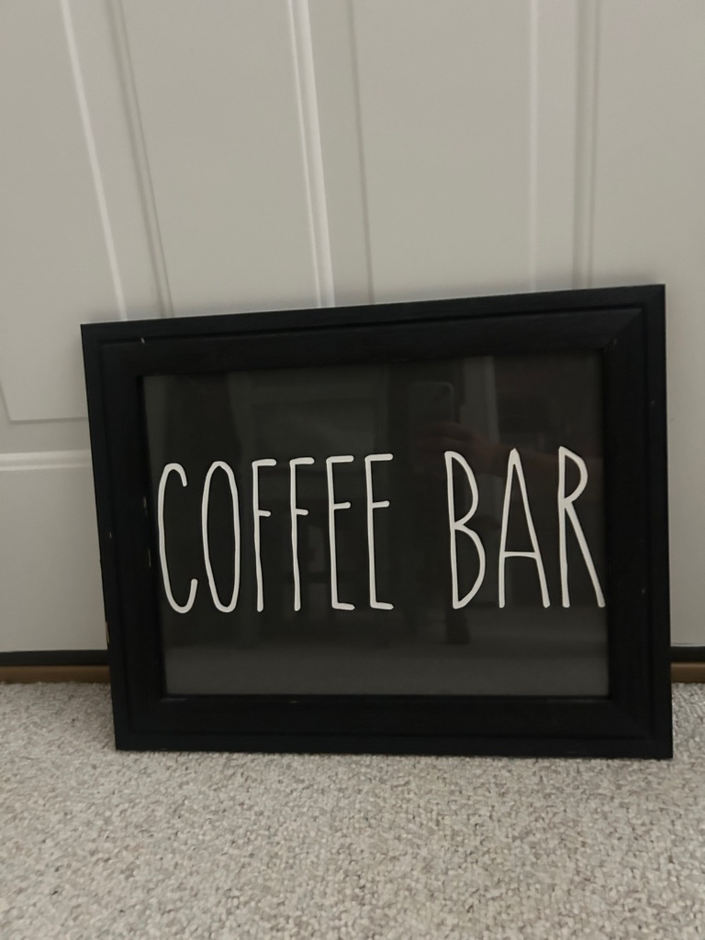 COFFEE BAR Framed Wall Sign - Black & White